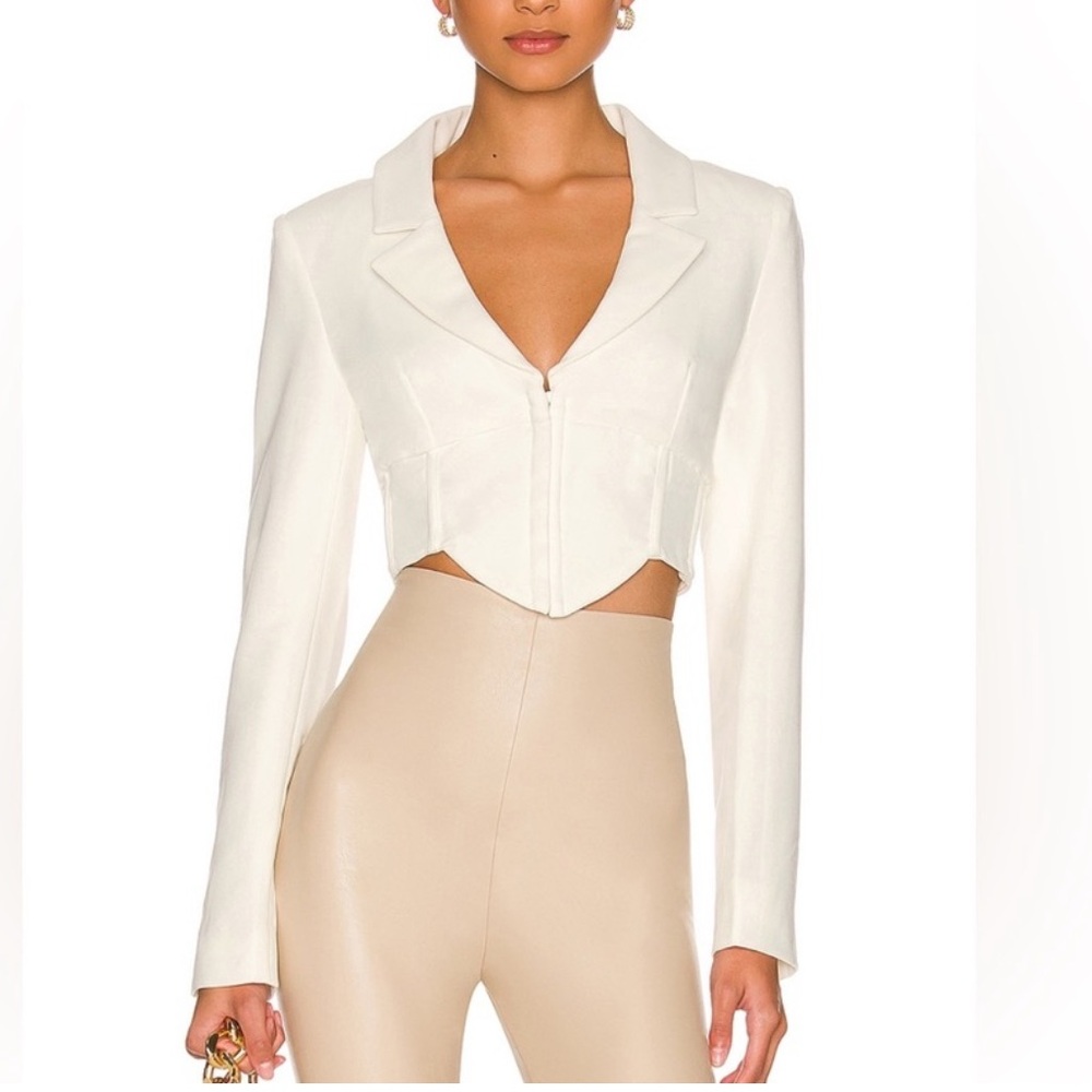 Bardot white corset blazer